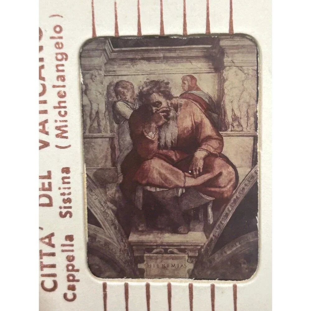 Vtg Souvenir Set Of 12 Color Slides 35mm From Vaticano Capella Sistina Paintings
